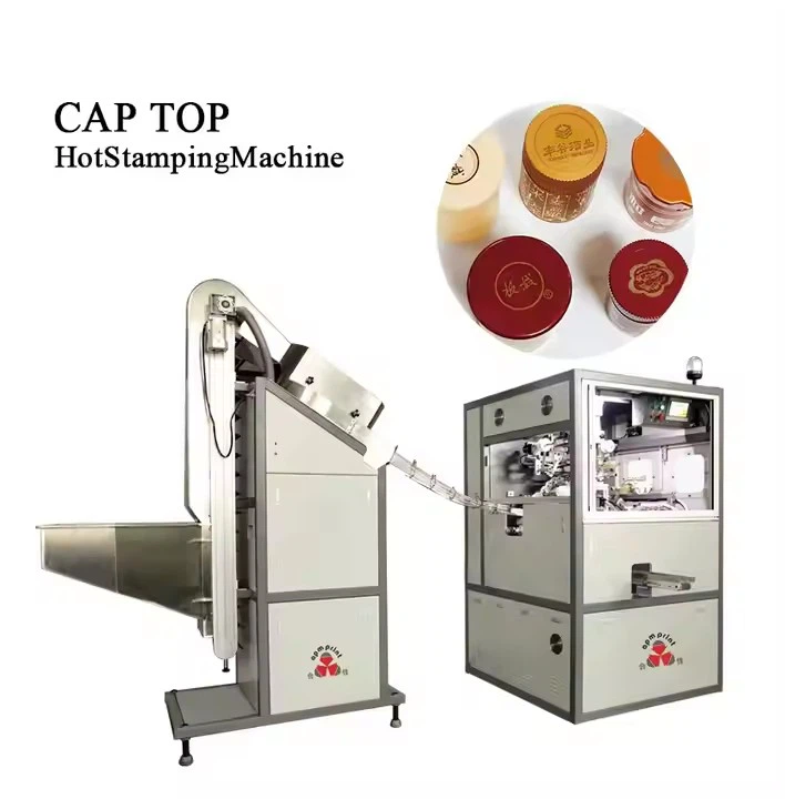 Hot Stamping Machine For Bottle Cap Top And Side